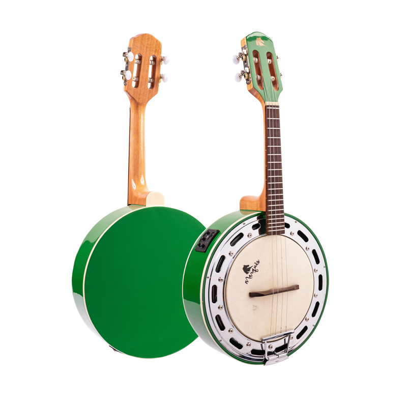 BAJ-143GREQ - Banjo Eletroacústico Ativo Verde com Aro Cromado